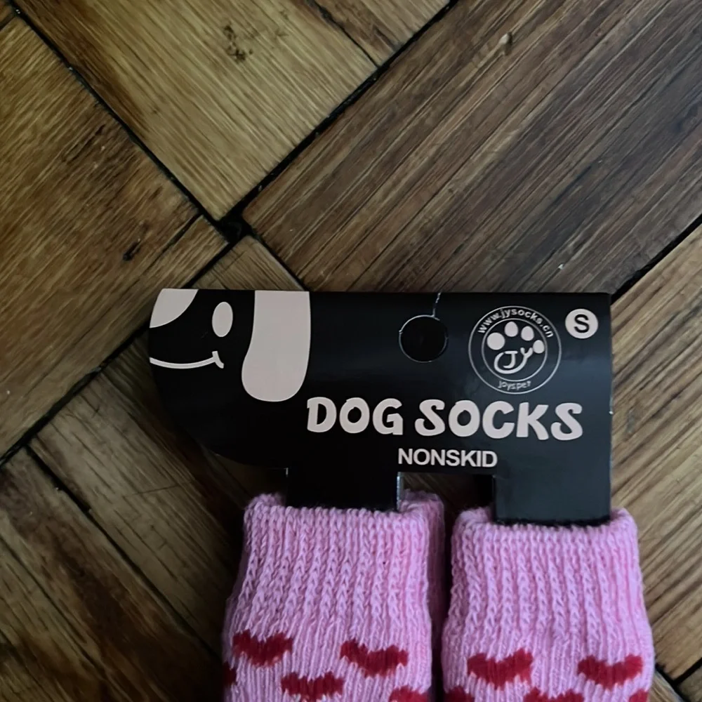 New small heart dog socks